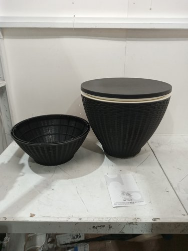 Costway Outdoor Bar Table / Ice Bucket - 17" - Black (Model: OP70810BK) image 3
