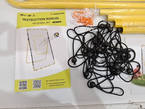 Happy Jump Volleyball Rebounder Bounce Back Trainer Net WITH 5 Angles - 7FT X 4FT - BLACK/YELLOW (MODEL: 7X4FT PRO / A2621222BQ1) image 7