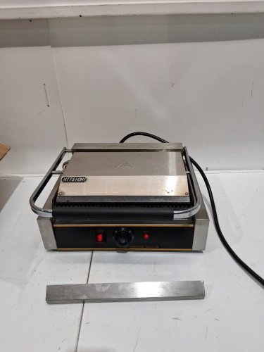 commercial panini press grill - 14" x 9" - silver (model: ht-811e) image 3
