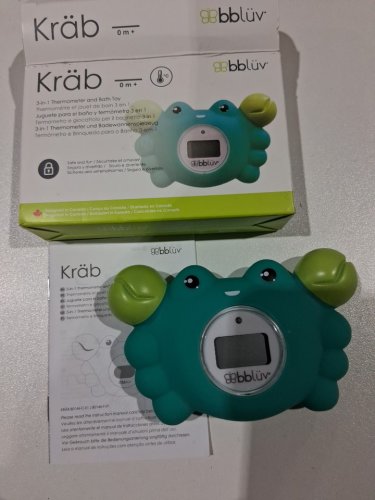 BBLUV KRAB 3-IN-1 THERMOMETER AND BATH TOY - 0M+ - GREEN - (MODEL: B0146-C-01) image 3