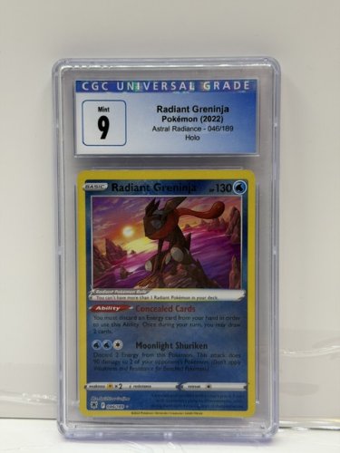 CGC GRADED MINT 9 RADIANT GRENINJA POKEMON 2022 ASTRAL RADIANCE 046/189 HOLO image 3