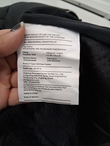 Cooling Breathable Bamboo Mattress cover - Queen - Black image 3