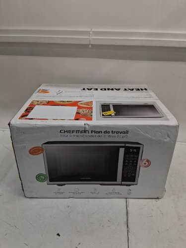 CHEFMAN 10 power levels eco mode child safety lock countertop microwave - 1000W - 1.1 cu.ft - stainless steel - (MODEL:RJ55-SS-11-CK-CA) image 2