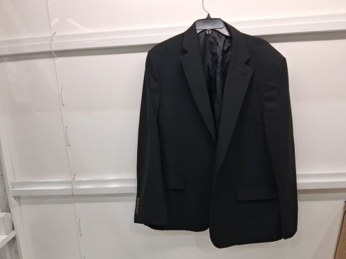 MEN'S AMAZON ESSENTIALS standard CLASSIC FIT stretch blazer SUIT JACKET - 44 - black (style: AE2016402) image 2