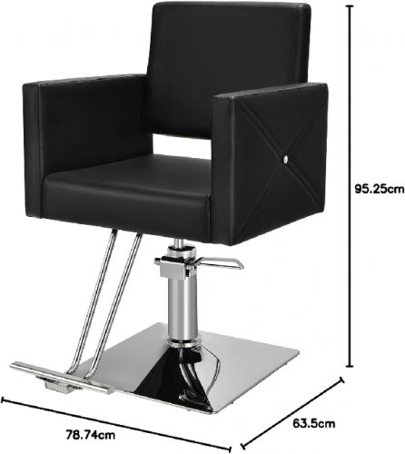DORTALA Salon Chair for Hair Stylist Adjustable Multi-Purpose Barber Chair with Hydraulic Pump - 330lbs capacity - black/silver (model:DO10011BKBJPA) image 2