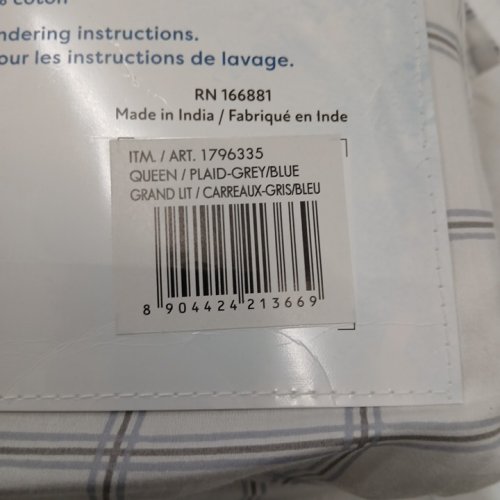 6PC SLUMBERCHILL COOLING BED SHEET SET - QUEEN - WHITE/GREY (MODEL: 1796335) image 3