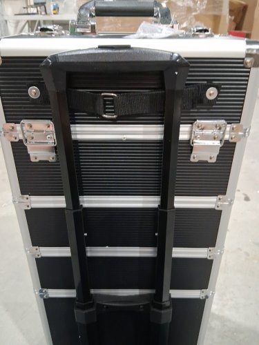 Yaheetech 4 in 1 Rolling Makeup Train Case Cosmetic Travel Case - 13.5" x 10" x 31" - black (model: 591481) image 5