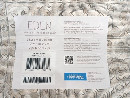 EDEN RUNNER Rug - 2FT 6" x 7FT - Beige image 4