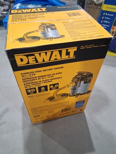dewalt pro stainless steel wet/dry vacuum - 8gal/30L - 5hp - silver/black (model: dxv08s / 1671616a) image 2