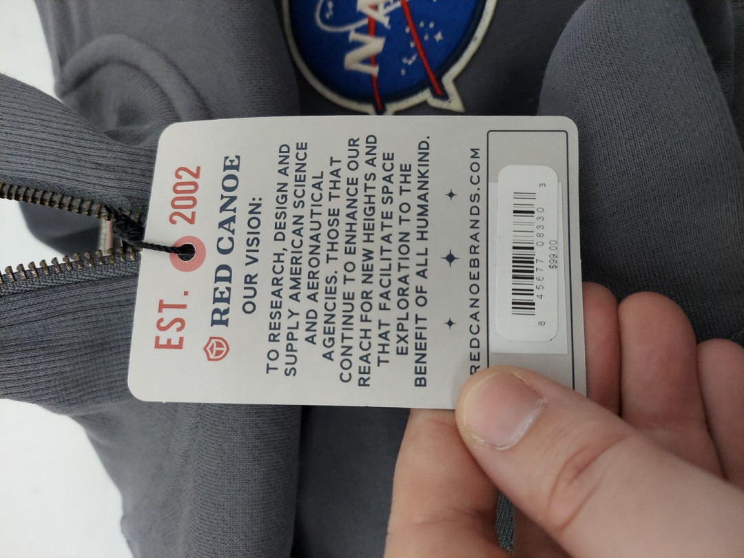 Red Canoe "NASA Rocket Scientist" Heavy weight Full Zip Ribbed-knit collar sweatshirt - medium - grey (model: M-SWZ-NASA-WB) image 6