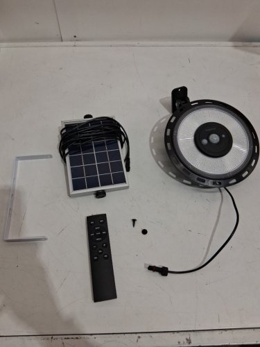 fabstyl 5 mode solar motion sensor garage light with 5 meter hanging cable - 1200lm - black (model: xhy-ufo) image 2