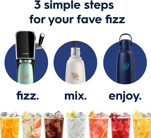 SodaStream Fizz & Go Stainless Steel Carbonating Water Bottle - Dark Blue image 3