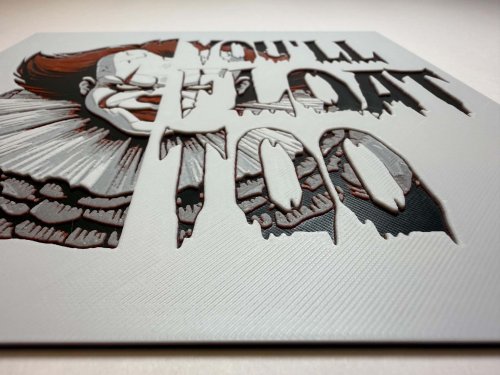 8"x8" 3D Printed - Pennywise - From It - Textured Photo image 2
