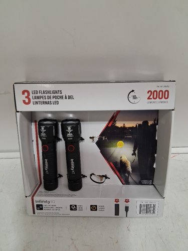 2PK INFINITY X1 LED FLASHLIGHTS -  2000LM - BLACK image 2