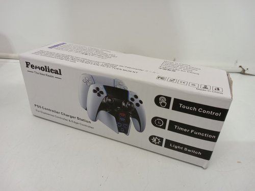 Fenolical PS5 Charger Station for Dualsense and Edge controllers with RGB and timer - White (Model: B4MT) image 4