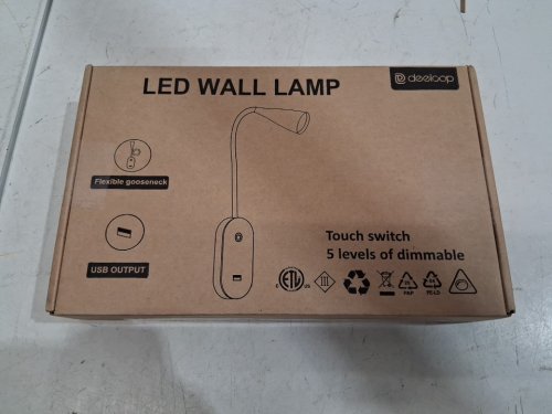 DEELOOP WALL-MOUNTED FLEXIBLE LED LAMP WITH USB CHARGE PORT - 16" 4000K - WHITE image 4