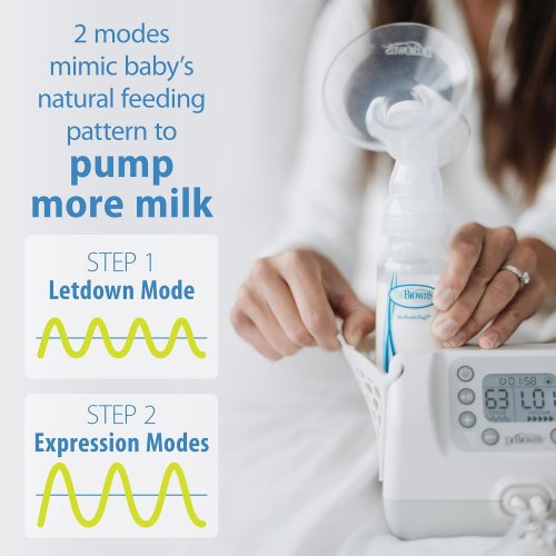 Dr. Brown's Customflow Hospital Strength Double Electric Breast Pumps with Adjustable Settings, includes Breast Milk Collection Bottles, Flanges and  Other Pumping Essentials image 2