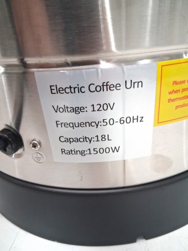 GarveeHome Commerical Coffee Maker/Urn - 120 Cups 18 L/4.8 gaL - Stainless Steel /black - (model:pho_0x3n9wdg) image 9