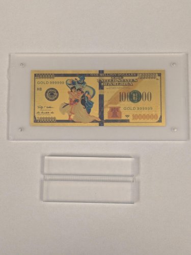 Disney's Aladdin Frame Foil Gold Bill - $1,000,000 US Bill - 8" X 4" Acrylic Display Frame image 3