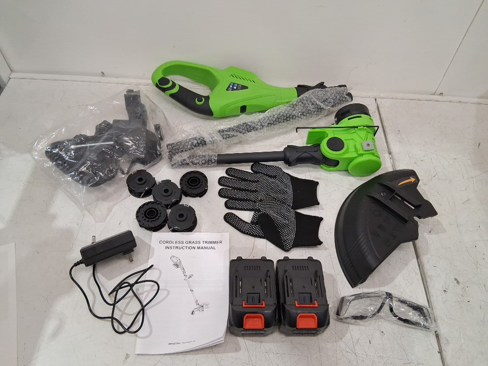 CORDLESS grass strimmer battery powered - 21v - green/black (model: jy-lm2401) image 4