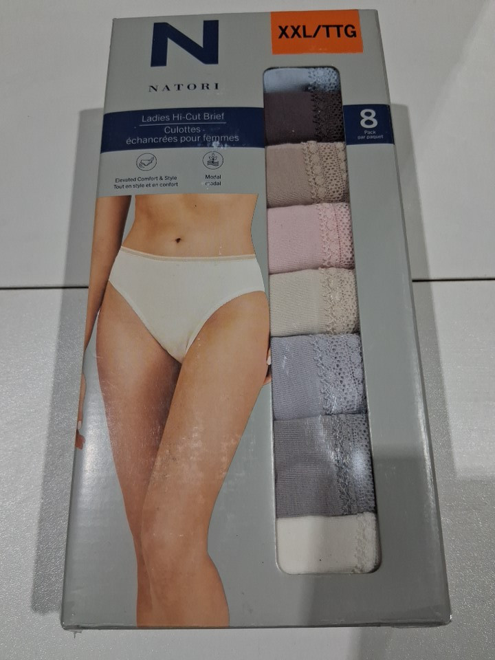 8pk Women's Natori Hi-Cut Brief - XXL - Pastel Colours (Style: 1809904) image 2