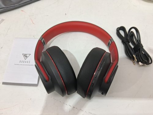 DOQAUS Bluetooth Over the Ear Headphones - 90H Battery Life - Red / Black (Model: Care 1) image 3