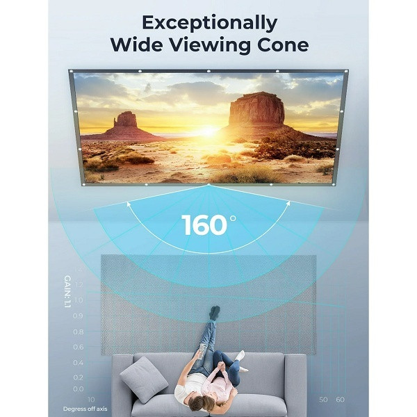 2 Vankyo Portable projector screen with accessories - foldable - 16:9 / 120" screen - 105" x 59" - White image 2