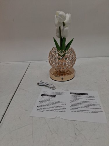 ZQPBLED crystal Tulip Table touch Lamp with 3 Colors - 11" - white image 3