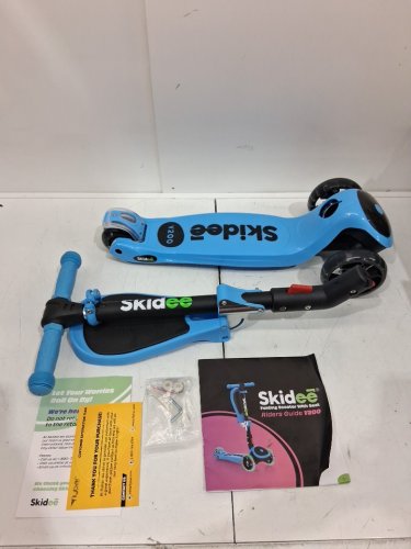 kids SKIDEE Adjustable Height Foldable Kick Scooter with Removable Seat - BLUE (model: y200) image 3