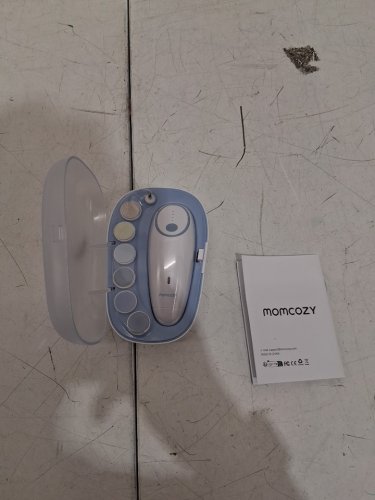 momcozy rechargeable electric gentle baby nail trimmer - white/green (model: NC02) image 3