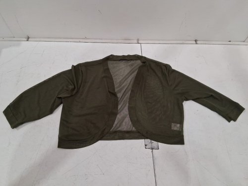 women's mesh 3/4 sleeve sheer cardigan - medium - green image 2