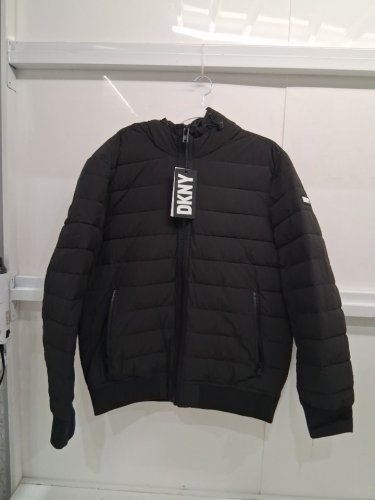 MEN'S DKNY QUILTED PERFORMANCE HOODED BOMBER JACKET - Medium - Black (style: dx9mp651) image 2