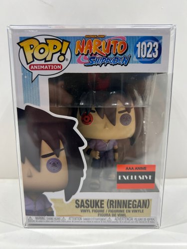 Funko pop! **aaa anime exclusive** Animation: Naruto shippuden - sasuke (rinnegan) vinyl figure (#1023) **plastic protector cover** image 2