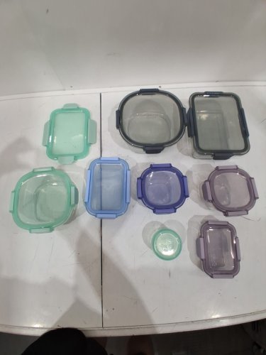 17PC Ello Color Lock Mixed Glass Meal Prep Food Storage Containers - assorted colors (model: 1969922) image 3