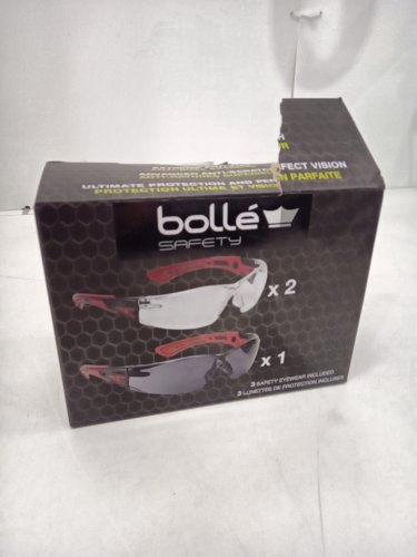 3pk unisex bolle safety extreme anti-fog and anti-scratch eyewear safety protection - OSFM - red/black (style: 1773030) image 3