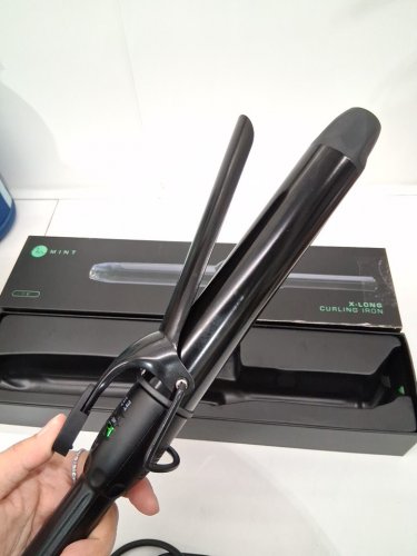 mint hair extra long professional curling iron - 1.5" - black/green ( model: mvk23-150) image 5