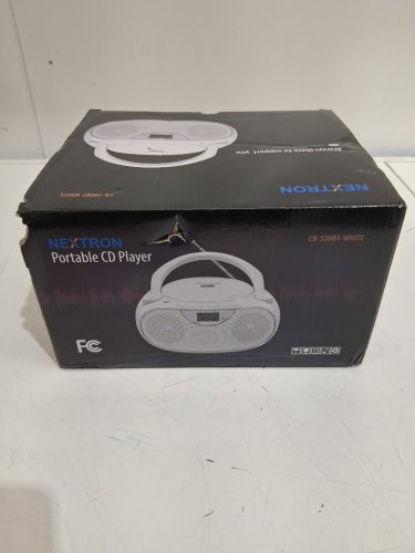 Nextron Portable Stereo CD Player Boombox with AM/FM Radio, Bluetooth, USB, AUX-in, Headphone Jack, CD-R/RW and MP3 CDs Compatible, Clear and Full Sound with Bass Boost, AC/Battery Operated – White (Model: CB-500BT-WHITE) image 4