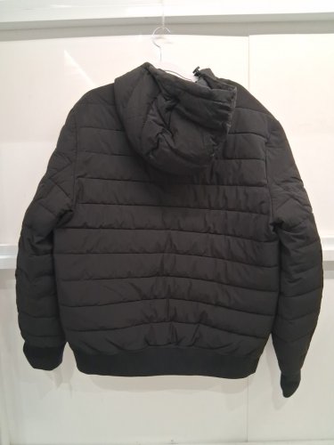 MEN'S DKNY QUILTED PERFORMANCE HOODED BOMBER JACKET - Medium - Black (style: dx9mp651) image 3