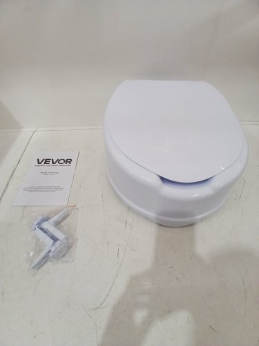 Vevor universal 5" high raised toilet seat with screw rod locking - 300lbs max - white (model: fbl760601) image 3