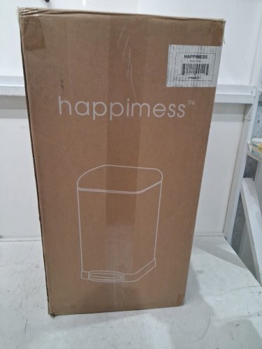 happimess Betty Retro Step-Open Trash Can with Fingerprint Resistant Soft-Close Lid - 30L -  almond/cream (model:HPM1007F) image 2