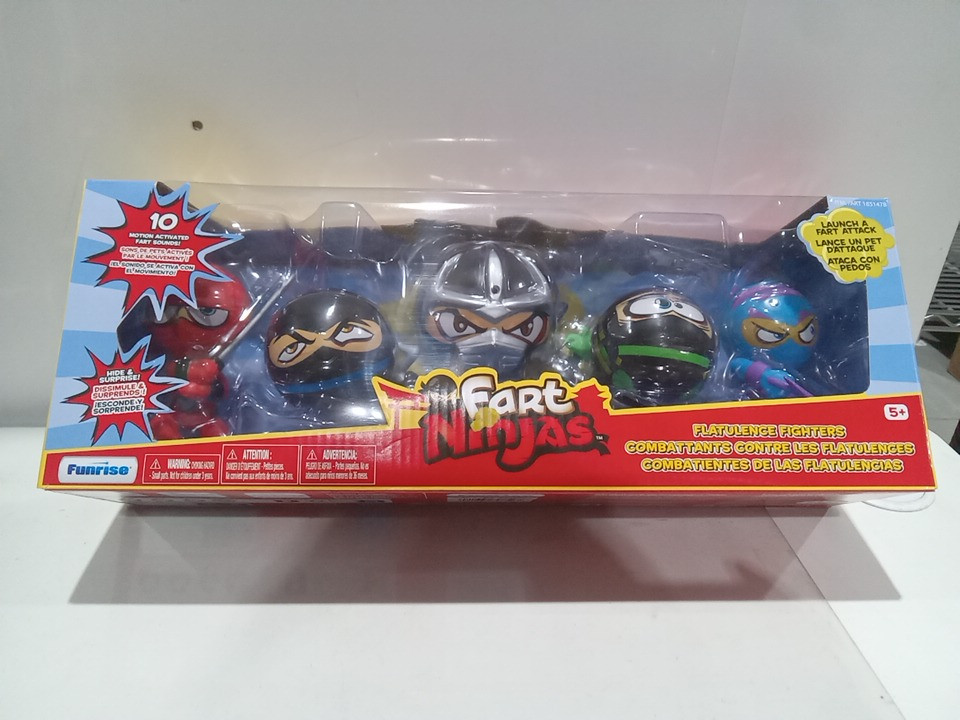 5PK FART NINJAS FARTY PACK WITH 10 MOTION ACTIVATED FART SOUNDS - 2 keychains and 3 figures - multicolor  (MODEL: 1851478) image 2