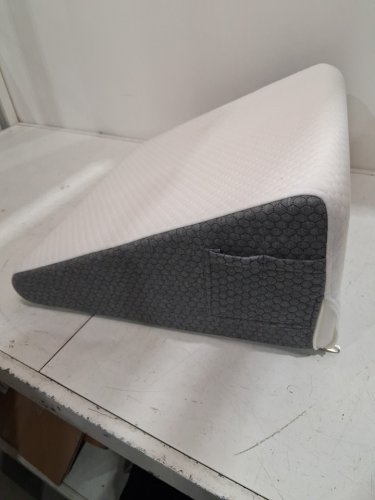 NORDJAGER MEMORY FOAM WEDGE PILLOW with pockets - 10" raise -white/grey (model: WP) image 4