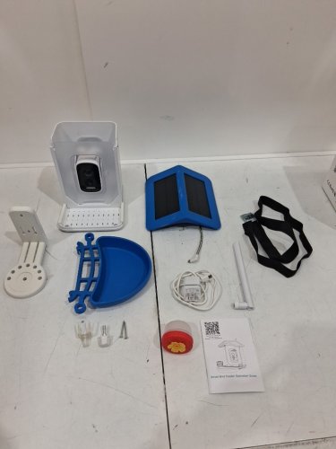 ISYOUNG Solar Powered Smart Bird Feeder Camera - Identify 16,000+ Birds with AI, Auto Capture & Notify - 2.5K UHD - WHITE/BLUE (MODEL: Q39) image 3
