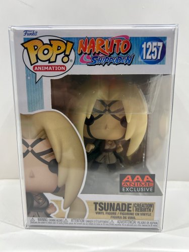 Funko pop! **aaa anime exclusive** Animation: Naruto shippuden - tsunade (creation rebirth) vinyl figure (#1257) **plastic protector cover** image 2