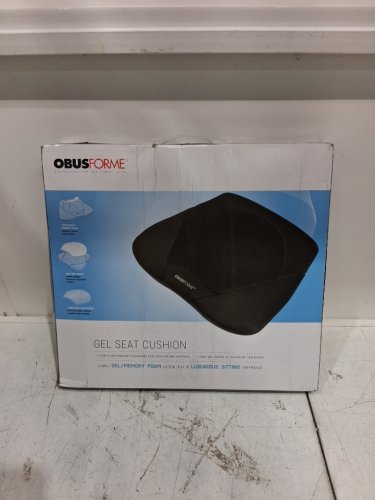 OBUSFORME CONTOURED GEL/MEMORY FOAM SEAT CUSHION - 14" X12.5" - BLACK - (MODEL: ST-GEL-01) image 2