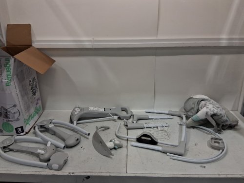 Ingenuity 2-in-1 convertme compact portable baby swing & seat with vibrations & nature sounds - battery powered - 20lbs max - raylan theme/grey (model: ‎12189) image 3