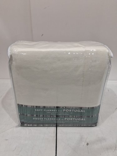 4pc soft flannel from portugal 100% Cotton sheet set - FULL - OFF WHITE/PALE YELLOW (MODEL: 254136) image 3