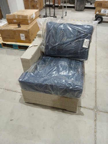 costway outdoor patio conversation set chaise piece - 27" x 28" x 34" - navy blue/grey image 7
