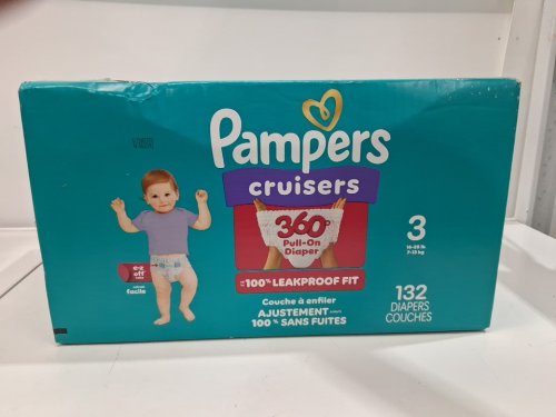 129PK PAMPERS PULL ON CRUISERS 360° 100% LEAKPROOF FIT DISPOSABLE BABY DIAPERS - SIZE 3 (16 - 28LBS) image 3