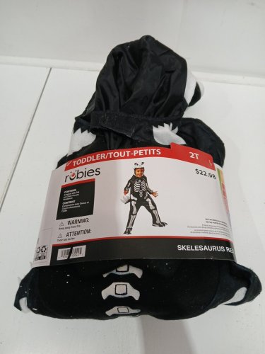 RUBIES TODDLER SKELESAURUS SKELETON DINOSAUR COSTUME - 2T - BLACK AND WHITE image 2